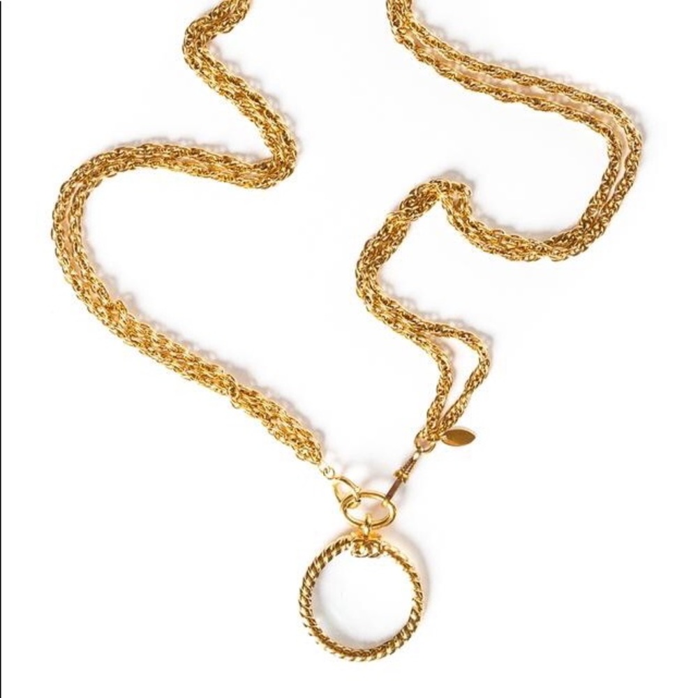 Chanel Goldtone Chain Magnifying Glass  Necklace